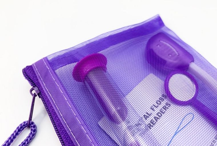 Sanaj, Ortho, zestaw ortodontyczny w kosmetyczce, fioletowy