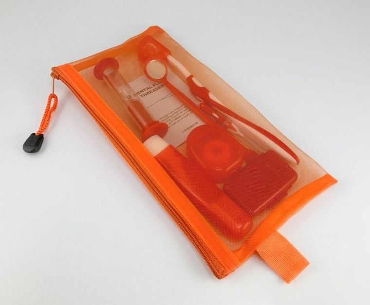Sanaj, Ortho, zestaw ortodontyczny w kosmetyczce, pomarańczowy