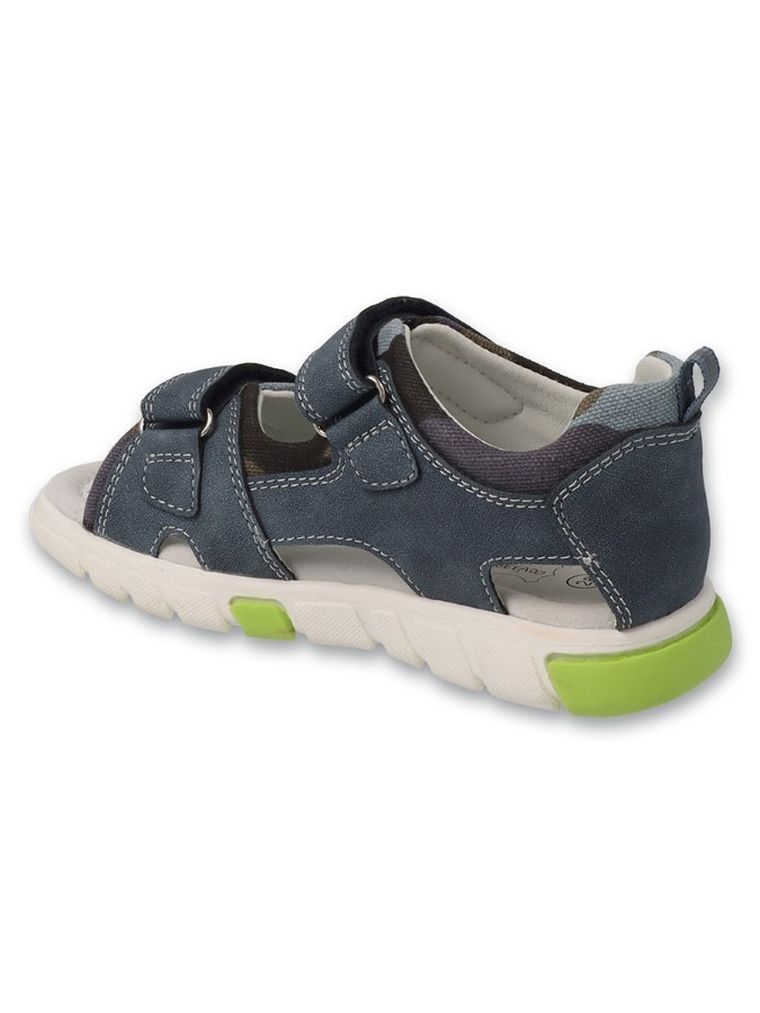 Sandały chłopięce, granatowe, skórzana wkładka, Befado