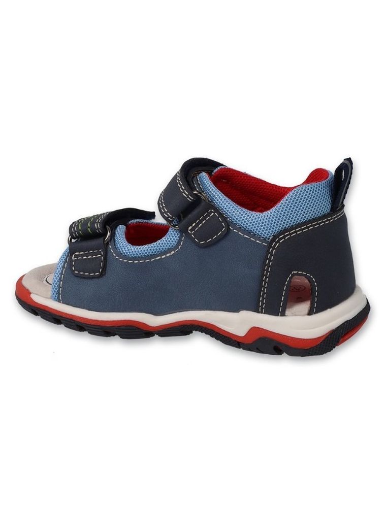 Sandały chłopięce, niebieskie, skórzana wkładka, Befado