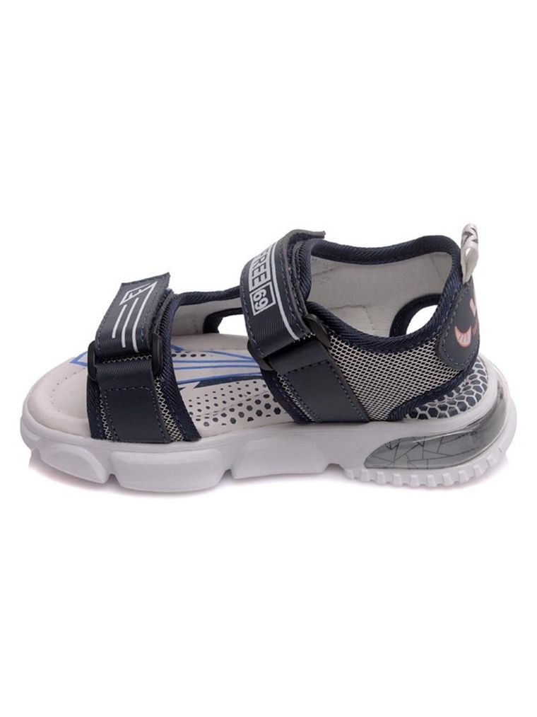 Sandały chłopięce, niebieskie, skórzana wkładka, Weestep