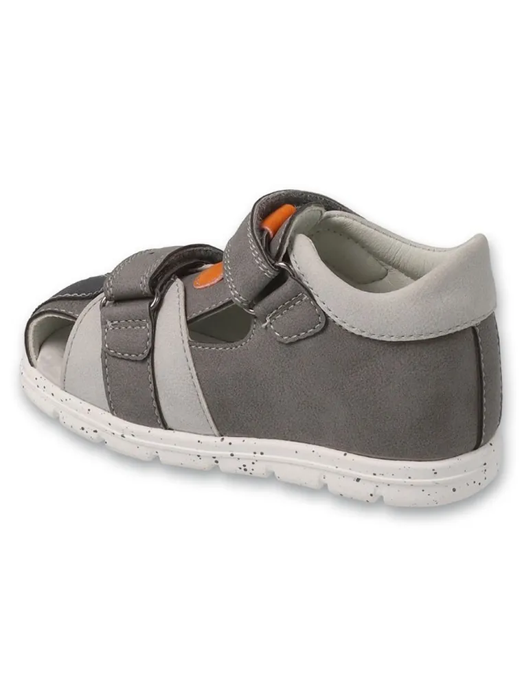 Sandały chłopięce, szare, skórzana wkładka, Befado