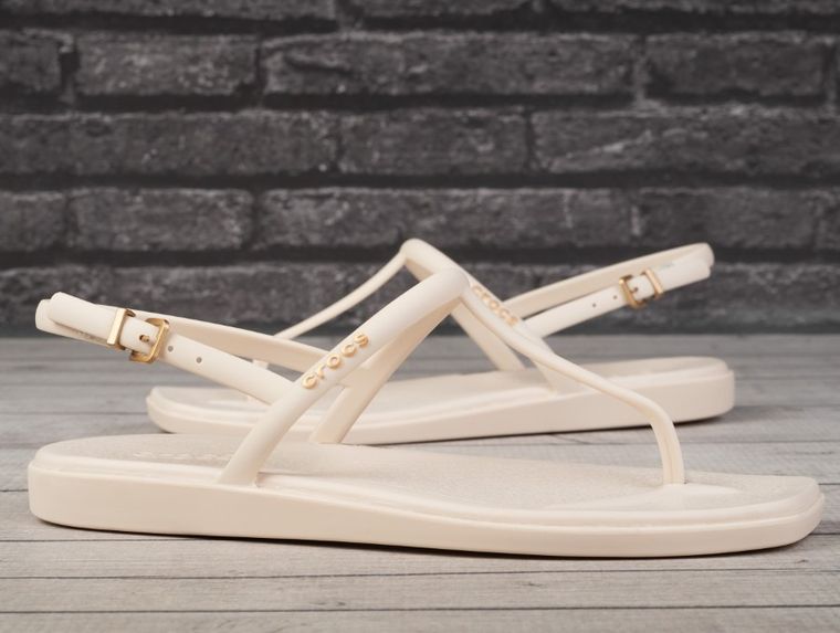 Sandały damskie, beżowe, Crocs Miami Thong Flip