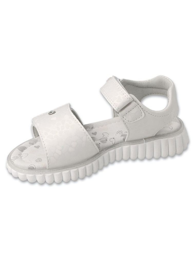 Sandały dziewczęce, białe, skórzana wkładka, Befado