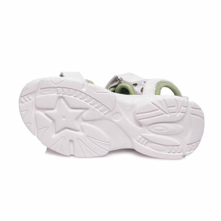 Sandały dziewczęce, białe, skórzana wkładka, Weestep