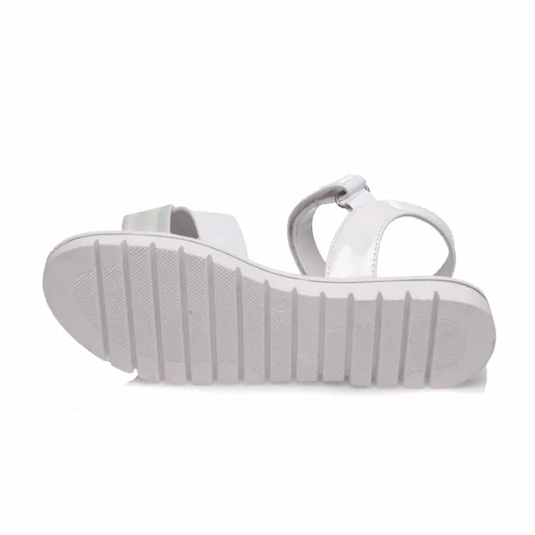 Sandały dziewczęce, białe, skórzana wkładka, Weestep