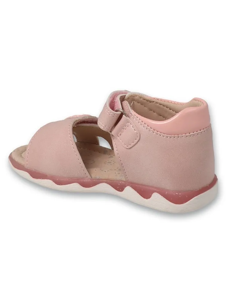 Sandały dziewczęce, różowe, skórzana wkładka, Befado