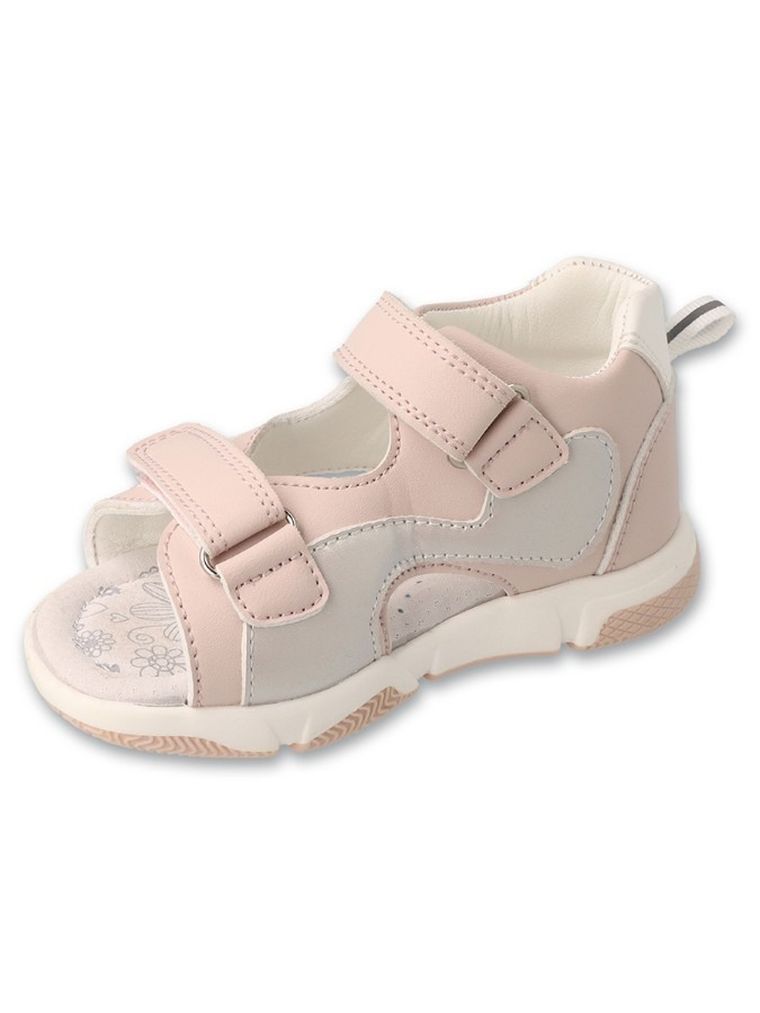 Sandały dziewczęce, różowe, skórzana wkładka, Befado