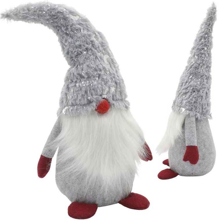 Saska Christmas, skrzat, gnom dekoracyjny, szary, 45 cm