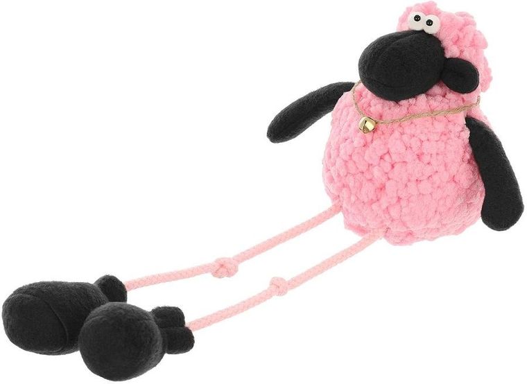 Saska Garden, dekoracja wiosenna, baranek siedzący, różowy, 10+25 cm