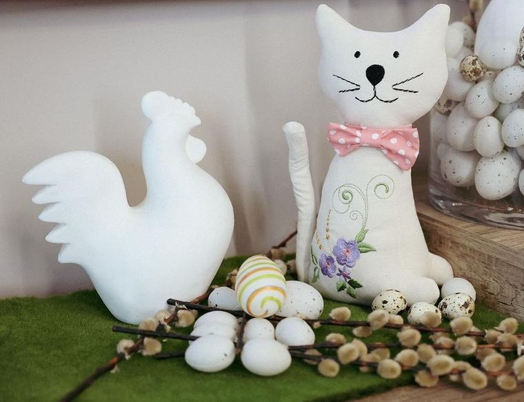 Saska Garden, dekoracja wiosenna, kot, 28 cm