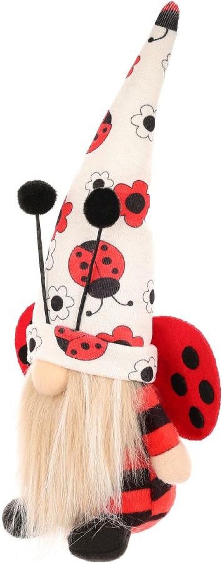 Saska Garden, dekoracja wiosenna, skrzat gnom, biedronka, 24 cm