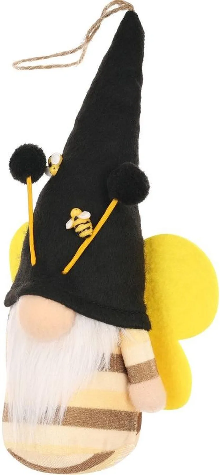 Saska Garden, dekoracja wiosenna, skrzat gnom, pszczółka zawieszka, czarna, 20 cm