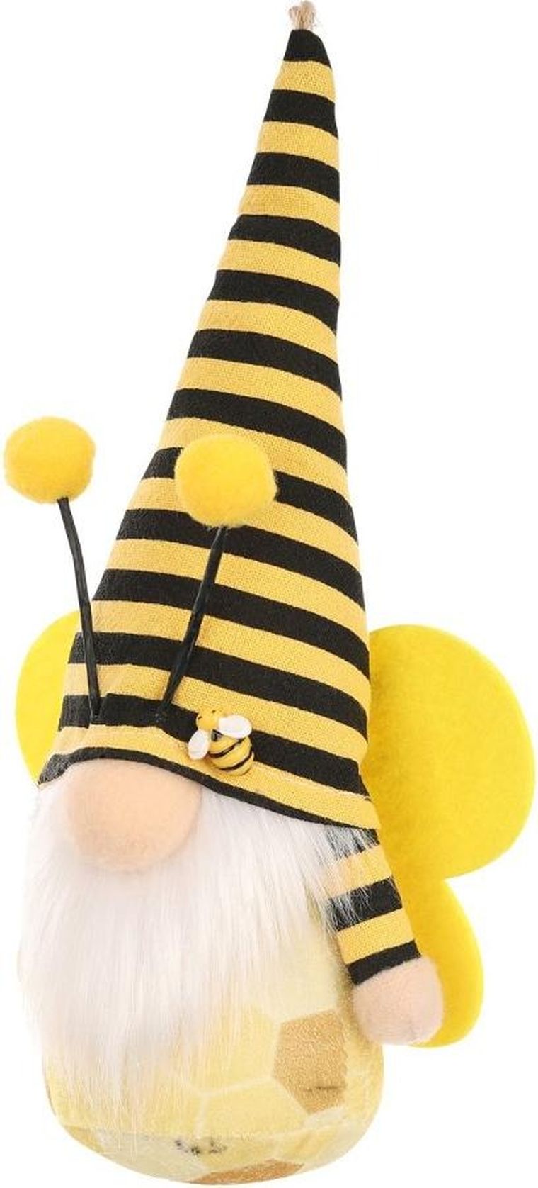 Saska Garden, dekoracja wiosenna, skrzat gnom, pszczółka zawieszka, żółta, 20 cm