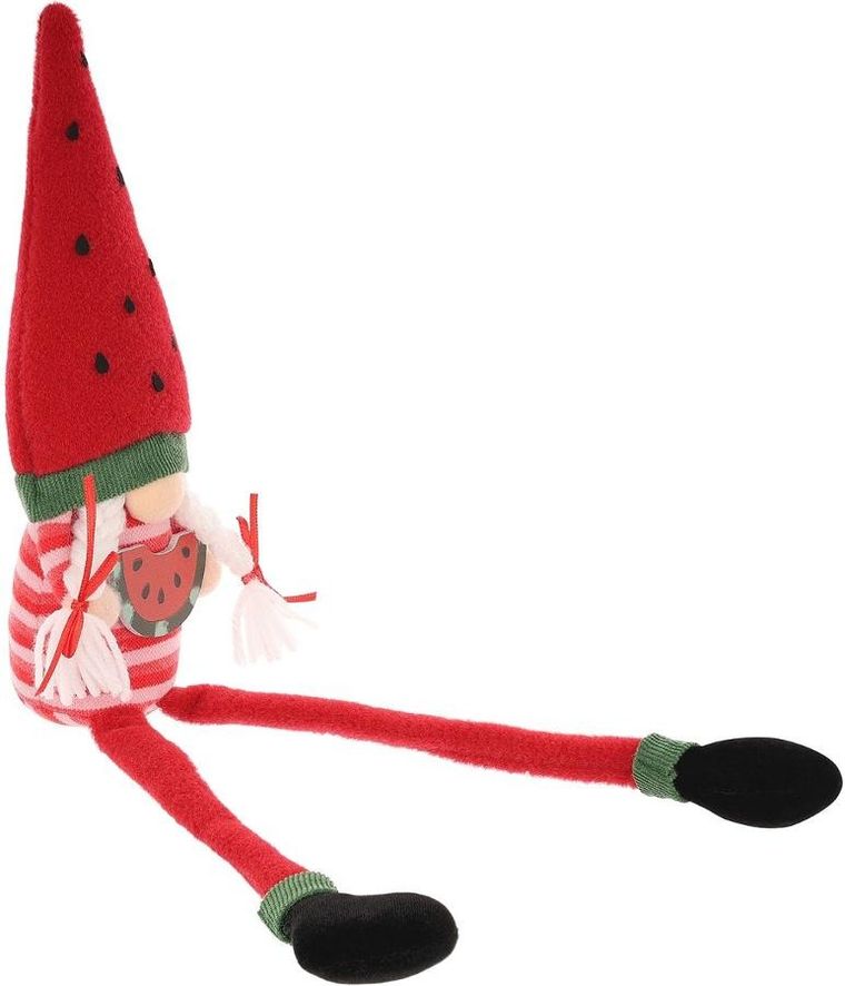 Saska Garden, dekoracja wiosenna, skrzat gnom, siedzący arbuz, 35 cm