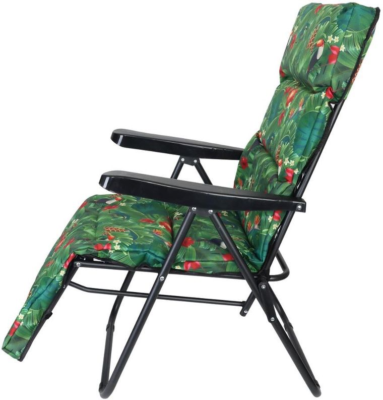 Saska Garden, fotel ogrodowy z podnóżkiem, flower, 57-83-106 cm