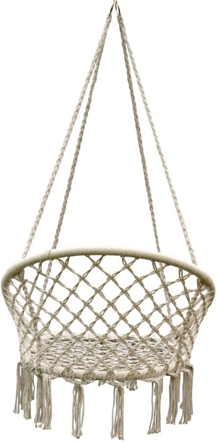 Saska Garden, hamak ażurowy, fotel wiszący, ecru, 80-60 cm