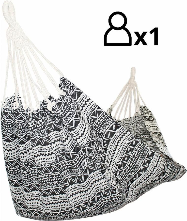 Saska Garden, hamak ogrodowy 1-osobowy, etno z pokrowcem, 200-100 cm