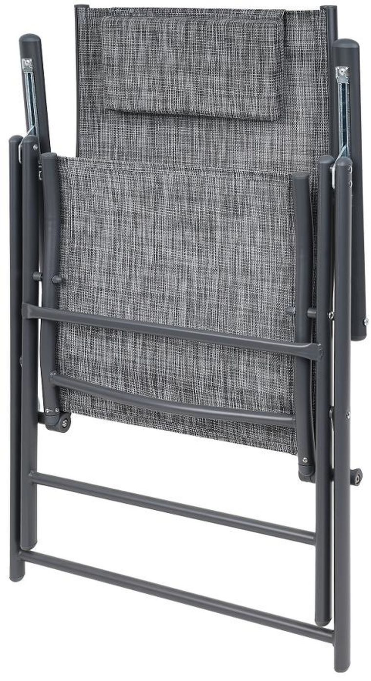 Saska Garden, krzesło ogrodowe z zagłówkiem, 7-pozycyjne, textline, 57-68-106 cm, 2 szt.