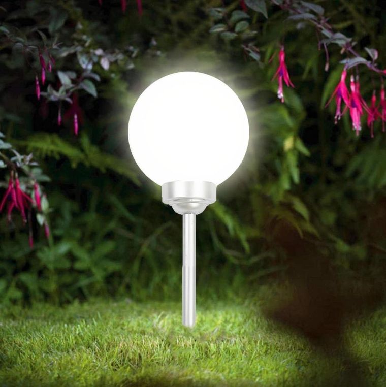 Saska Garden, lampa solarna, kula mleczna, 20-53,5 cm