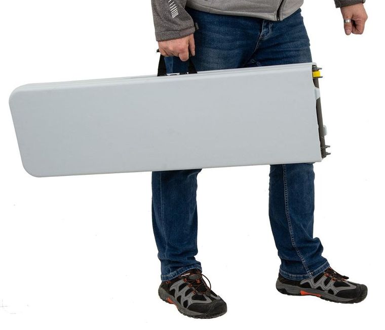 Saska Garden, ławka cateringowa składana, biała, 183-28-43 cm