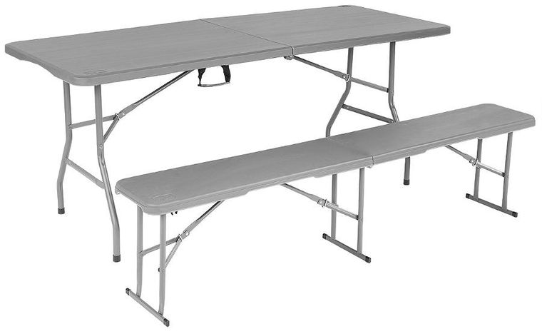 Saska Garden, ławka cateringowa składana, szara, 183-28-43 cm