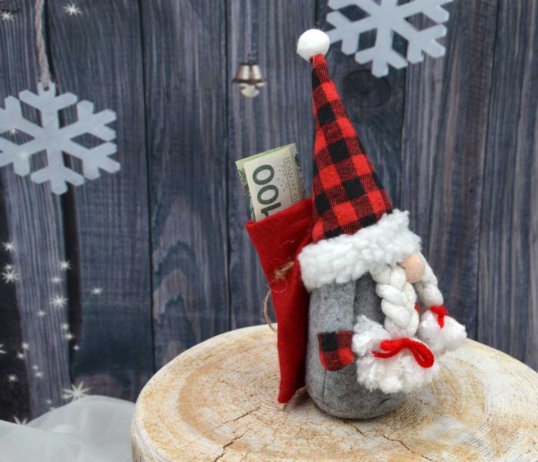 Saska Garden, Mikołajek dekoracyjny z workiem na prezent, 20 cm