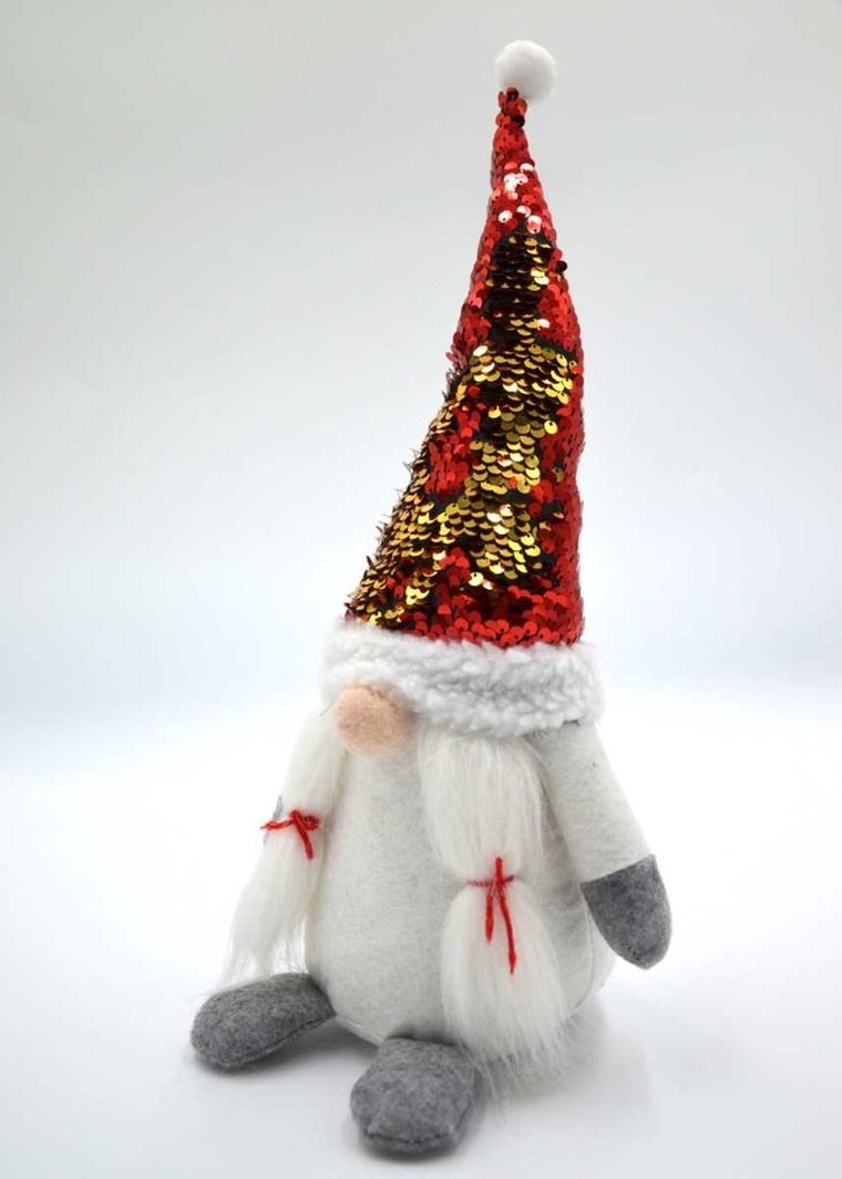 Saska Garden, skrzat dekoracyjny z magicznymi cekinami, biały, 35 cm