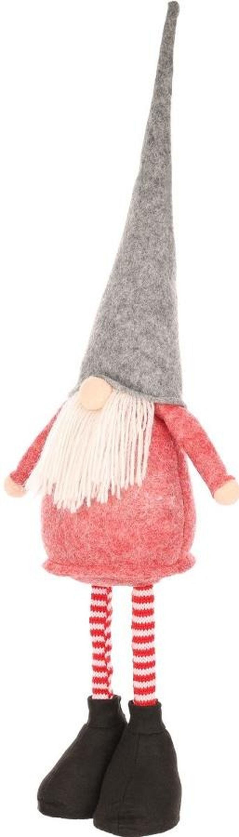 Saska Garden, skrzat, gnom dekoracyjny na teleskopowych nogach, czerwony, 64-79 cm