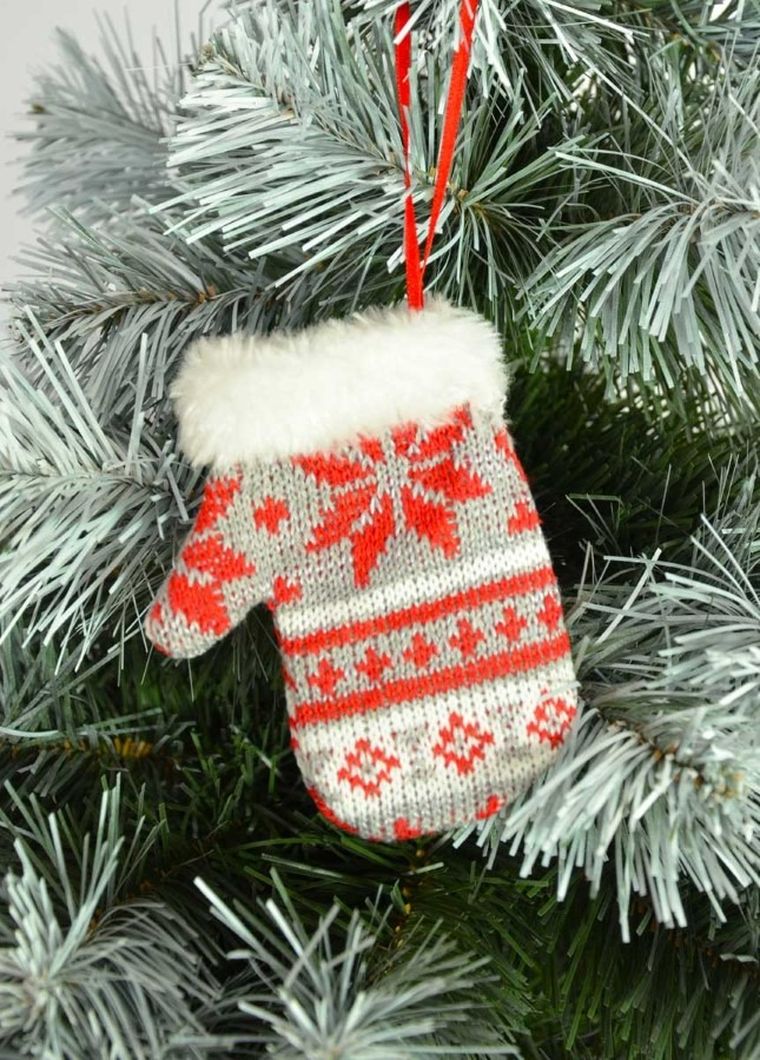 Saska Garden, zawieszka rękawiczka na prezenty, szara, 12 cm