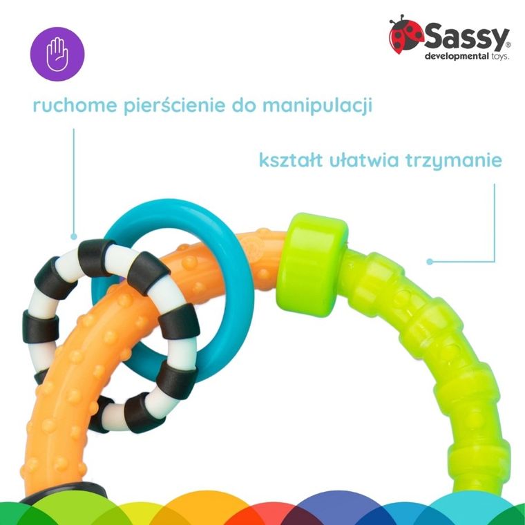 Sassy, grzechotka okrągła, zabawka sensoryczna