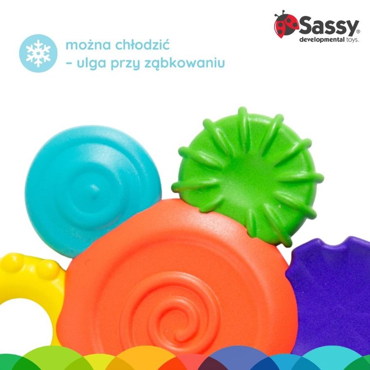 Sassy, Kwiatek, gryzak silikonowy, 3m+