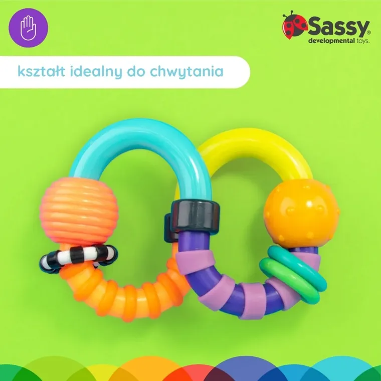 Sassy, ósemka, grzechotka, zabawka sensoryczna