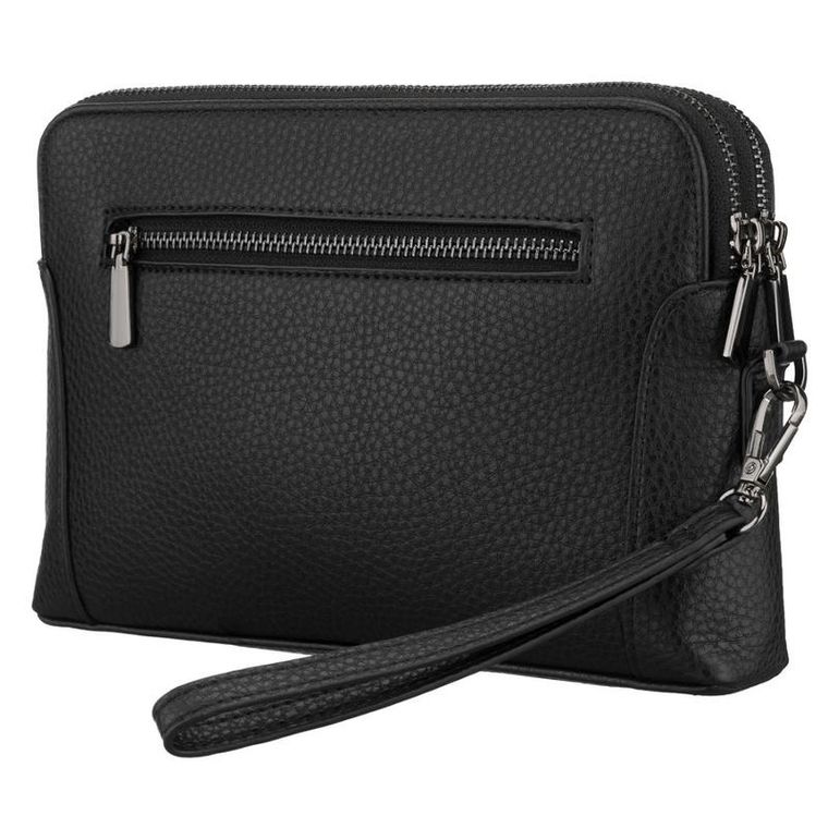 Saszetka do ręki, czarna, skóra ekologiczna, Rovicky
