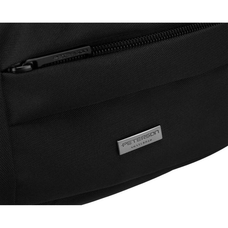 Saszetka na biodro, nerka, czarna, Peterson