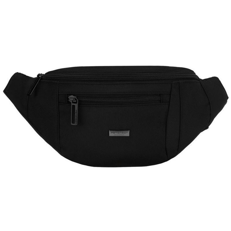 Saszetka na biodro, nerka, czarna, Peterson