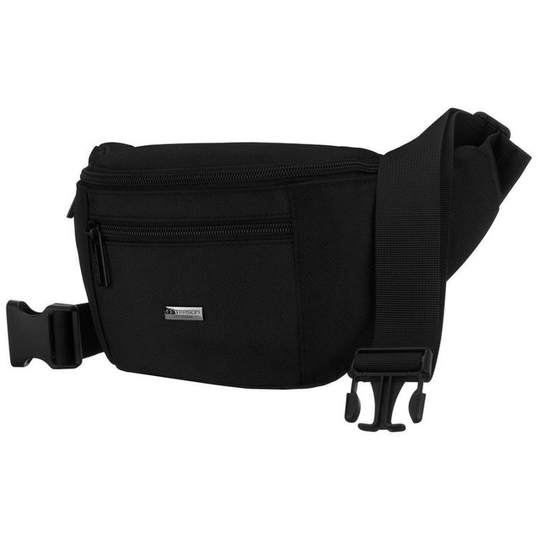 Saszetka na biodro, nerka, czarna, Peterson