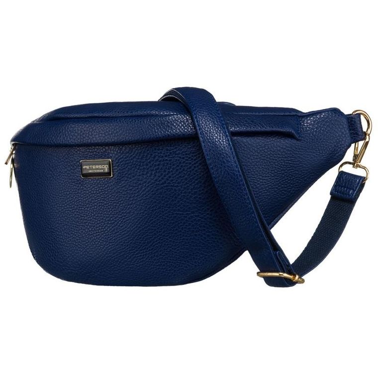 Saszetka na biodro, nerka, granatowa, Peterson