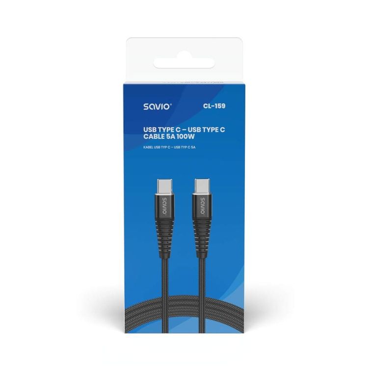 Savio, kabel USB Typ C - USB Typ C 5a, 1m