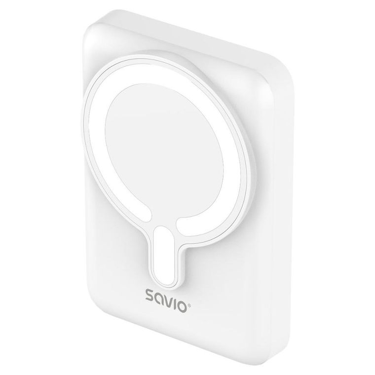 Savio, powerbank magnetyczny, 10000mAh, biały