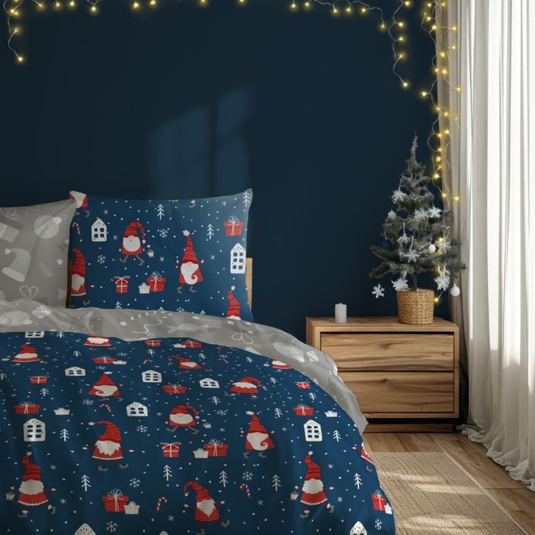 Scandic, Radosne Elfy, 2-częściowy komplet pościeli, bawełna, 140-200 cm