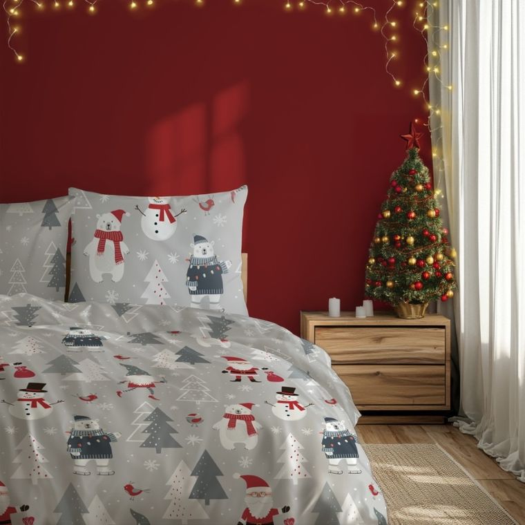 Scandic, Śnieżny Las, 2-częściowy komplet pościeli, bawełna, 140-200 cm