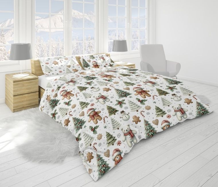 Scandic, Świąteczne Pierniki, 2-częściowy komplet pościeli świątecznej, 140-200 cm
