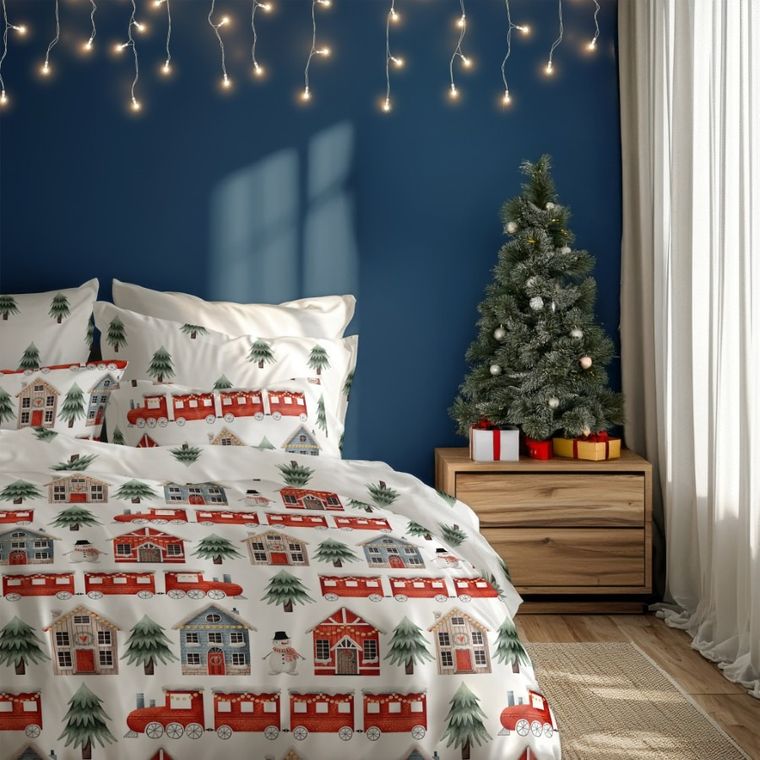 Scandic, Zimowy Ekspres, 2-częściowy komplet pościeli, bawełna, 140-200 cm