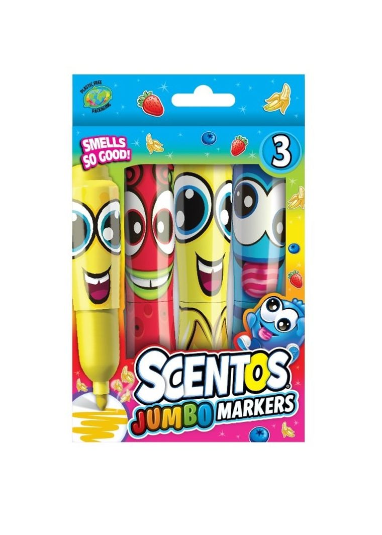 Scentos, pachnące markery, śmieszne minki, 3 kolory