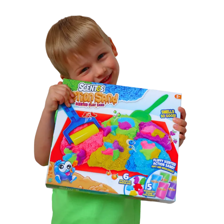 Scentos, Pachnący piasek kinetyczny, zestaw z akcesoriami, 5 kolorów