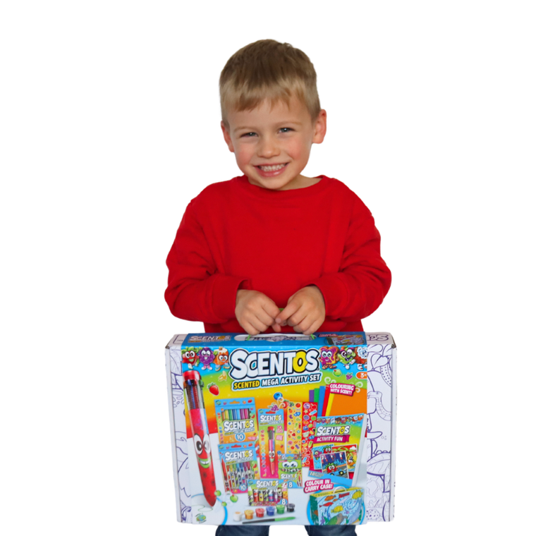 Scentos, Pachnący zestaw artystyczny, z walizką do pokolorowania, niebieska