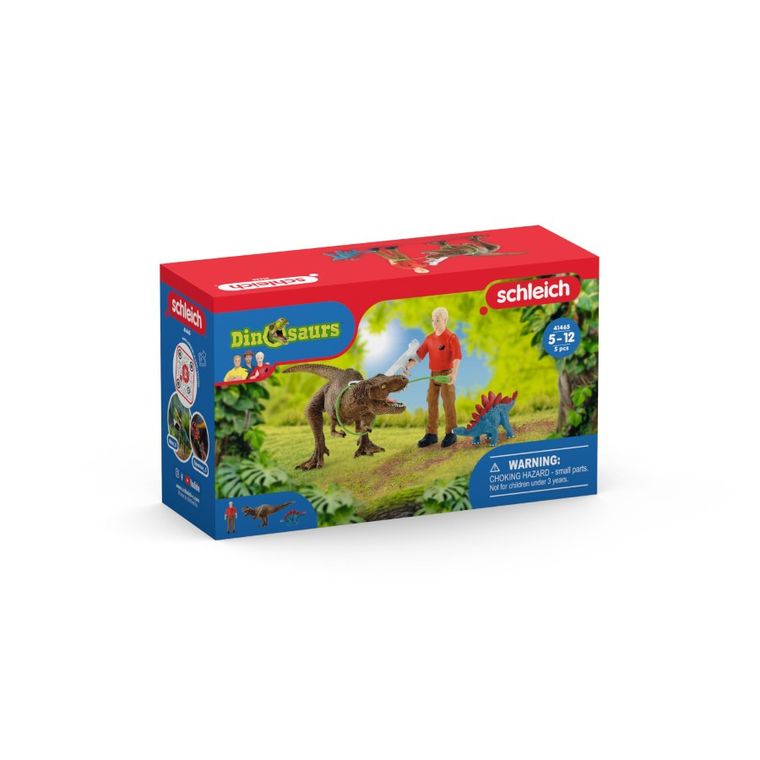 Schleich, Dinosaurs, Atak tyrannosaurusa rexa, zestaw, 41465