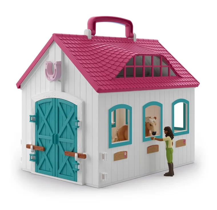 Schleich, Horse Club, Mała Podkowa, Otwarta stajnia, zestaw, 42703