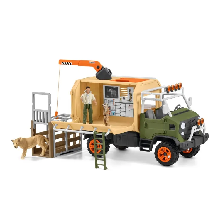 Schleich, Wild Life, Ciężarówka do ratowania zwierząt, duża, zestaw, 42475